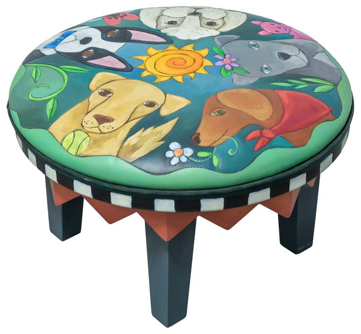 Round Ottoman-Dogs