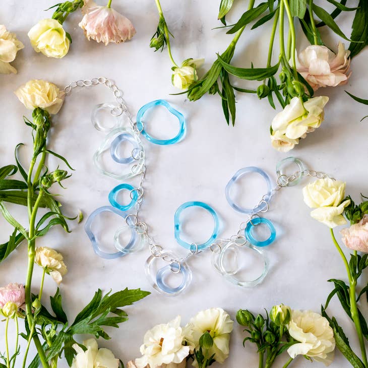 Wave Ruffle Necklace-Ocean