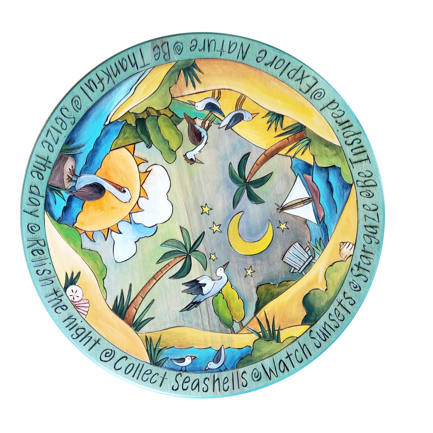 Lazy Susan 16"-Beach Birds