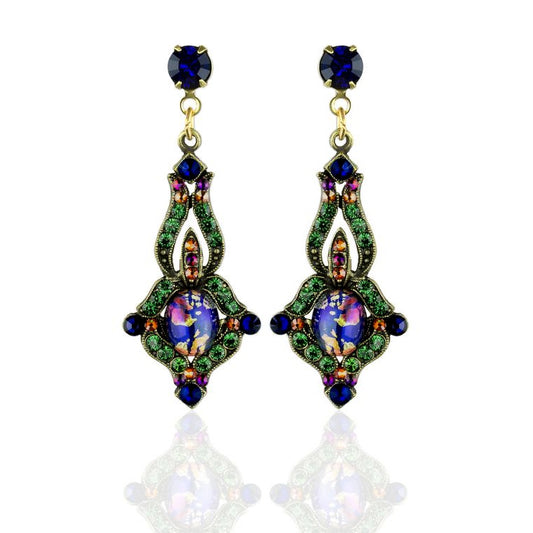 Dark Opal Crystal Large Earrings