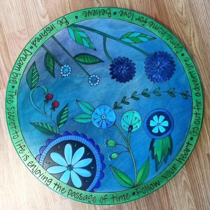 Sticks Lazy Susan 20"-Blue Floral | Sticks | Random Acts of Art | Naples Florida