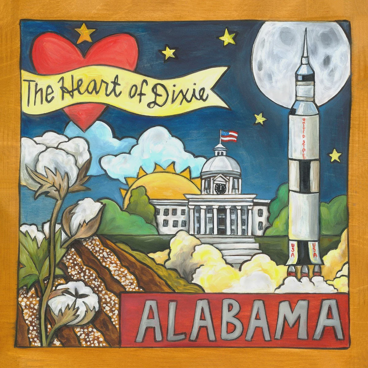 Sweet Home Alabama Wood Art Plaque