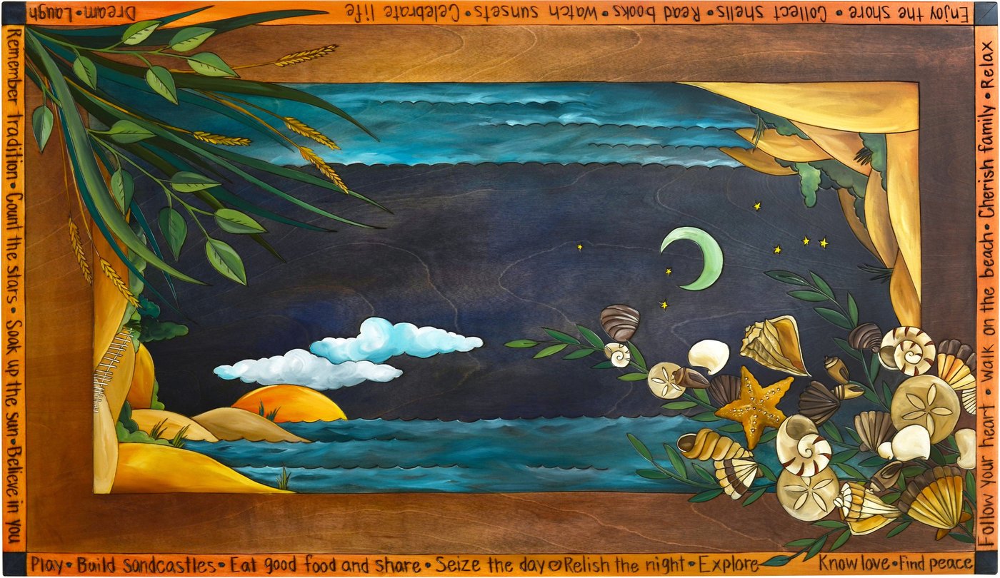 Contemporary Coffee Table-Seashell Sunset