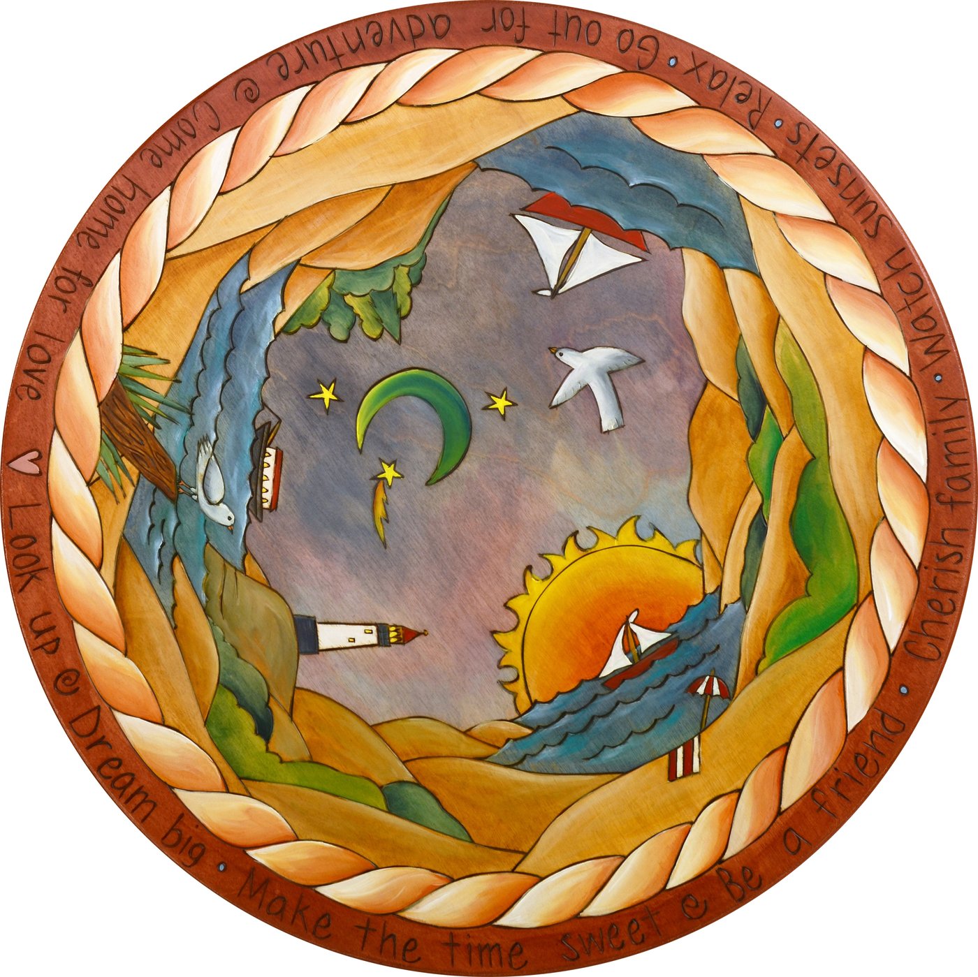 Lazy Susan 20"-Lighthouse Landscape