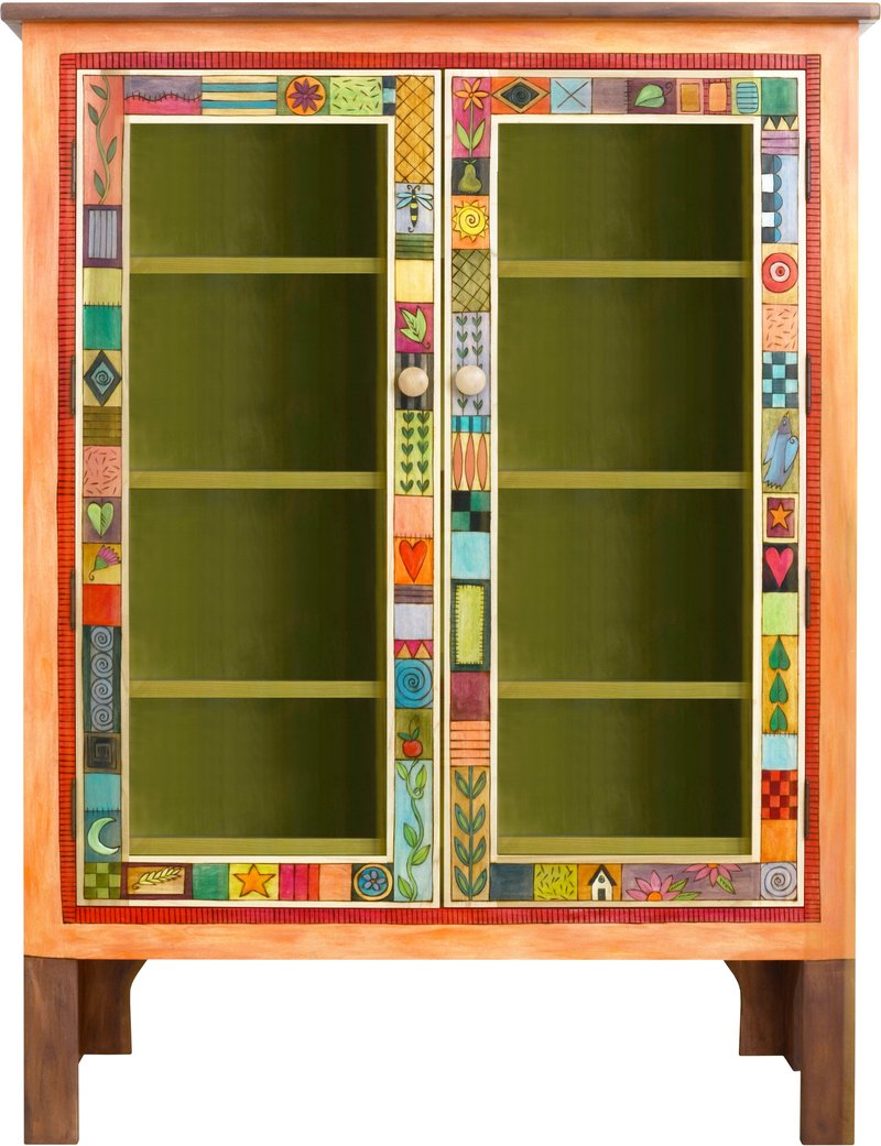 Bookcase with Glass Doors-Patchwork