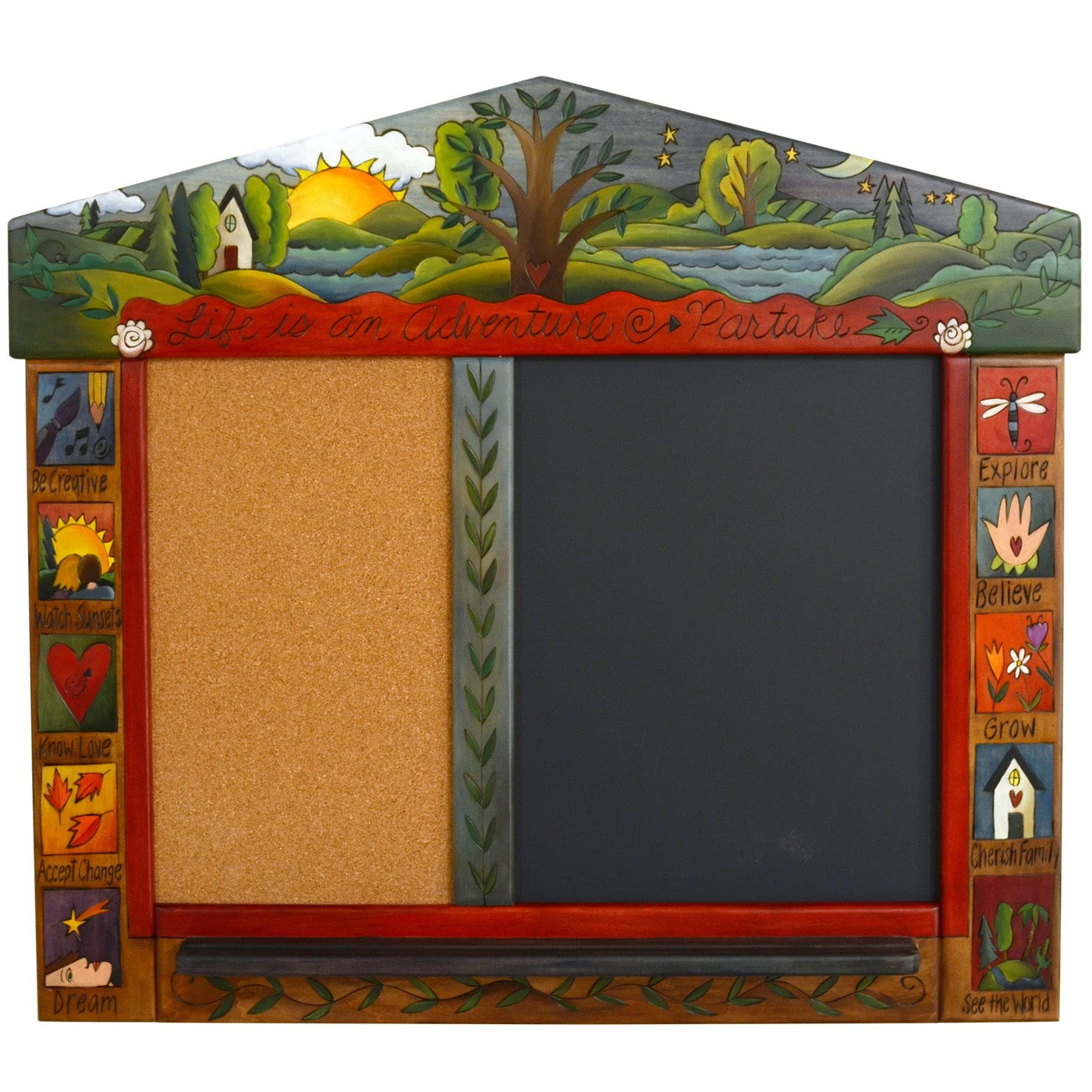 Life is an Adventure Chalkboard Corkboard Activity Board Sticks