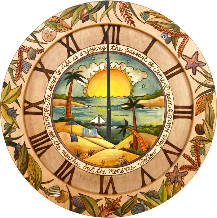 Round Wall Clock 36"-Beach & Shells
