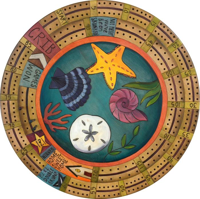 Cribbage Lazy Susan 20"-Seashell