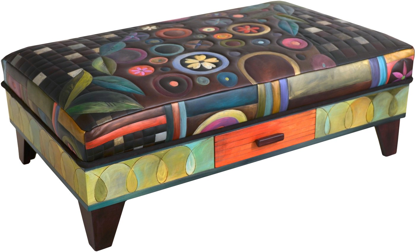 Ottoman With Drawer-Folk Art