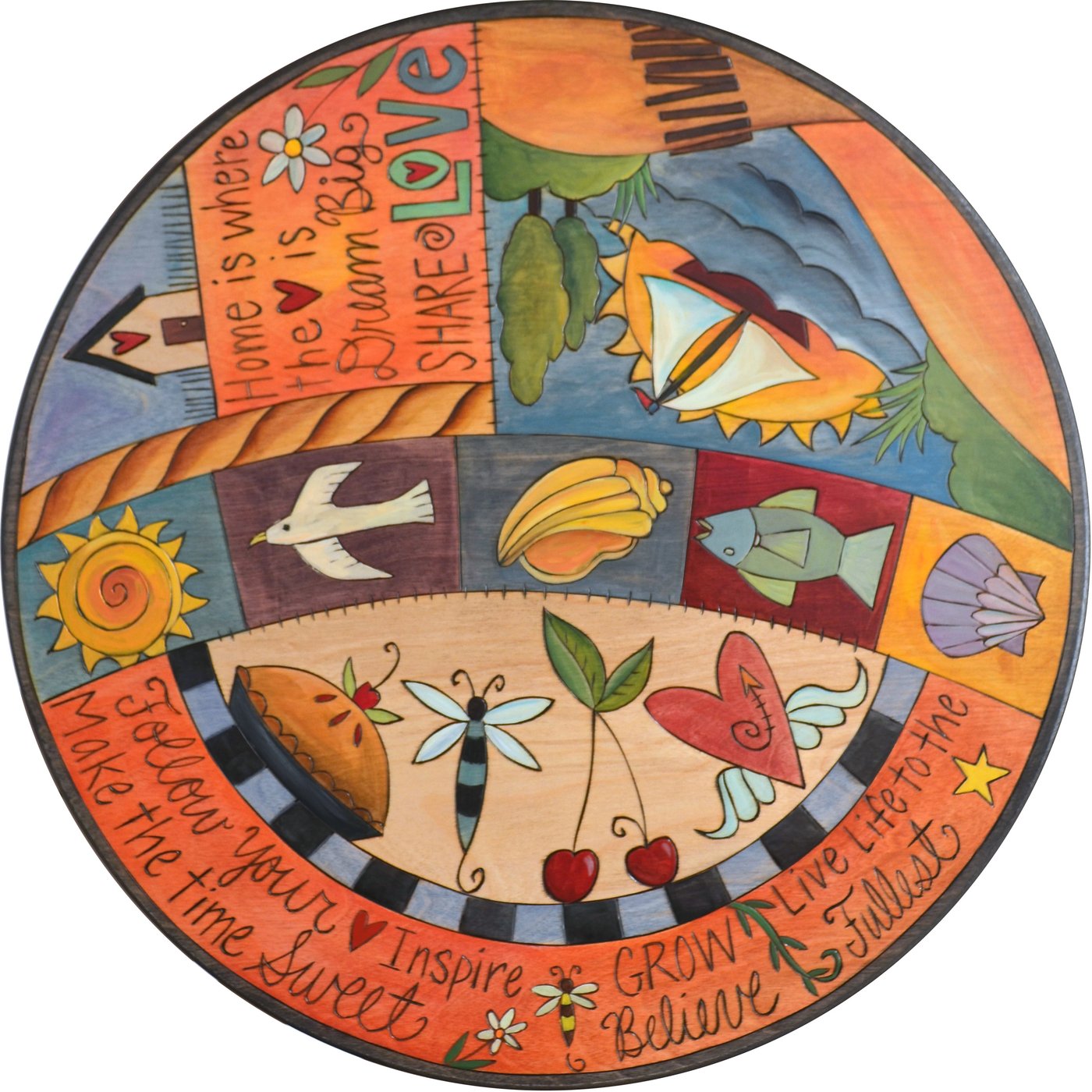 Lazy Susan 20"-Cool Coastal Patchwork