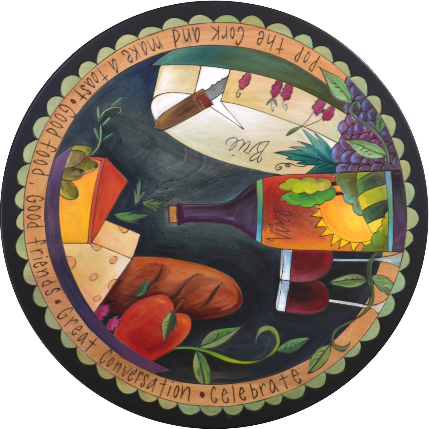 Round End Table-Food & Wine