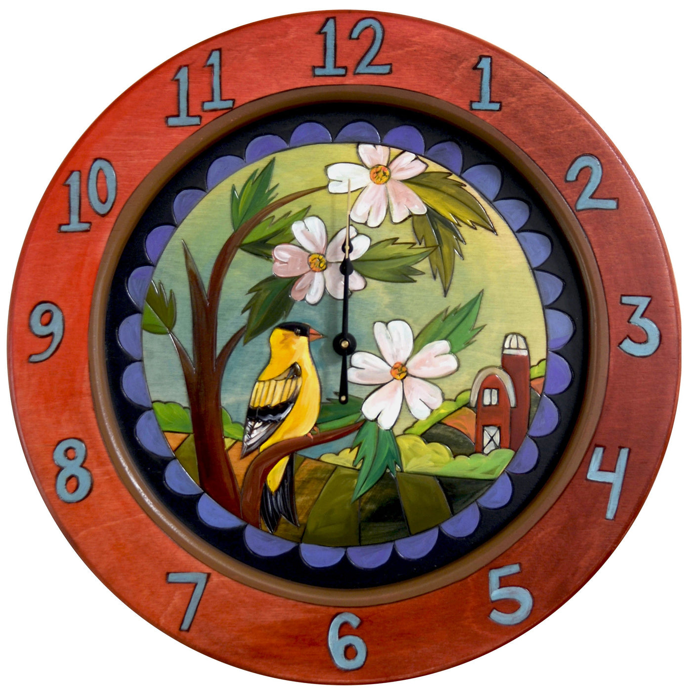 Round Wall Clock 14"-Goldfinch