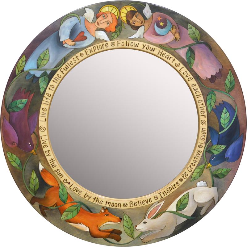 Large Circle Mirror-Angels & Animals