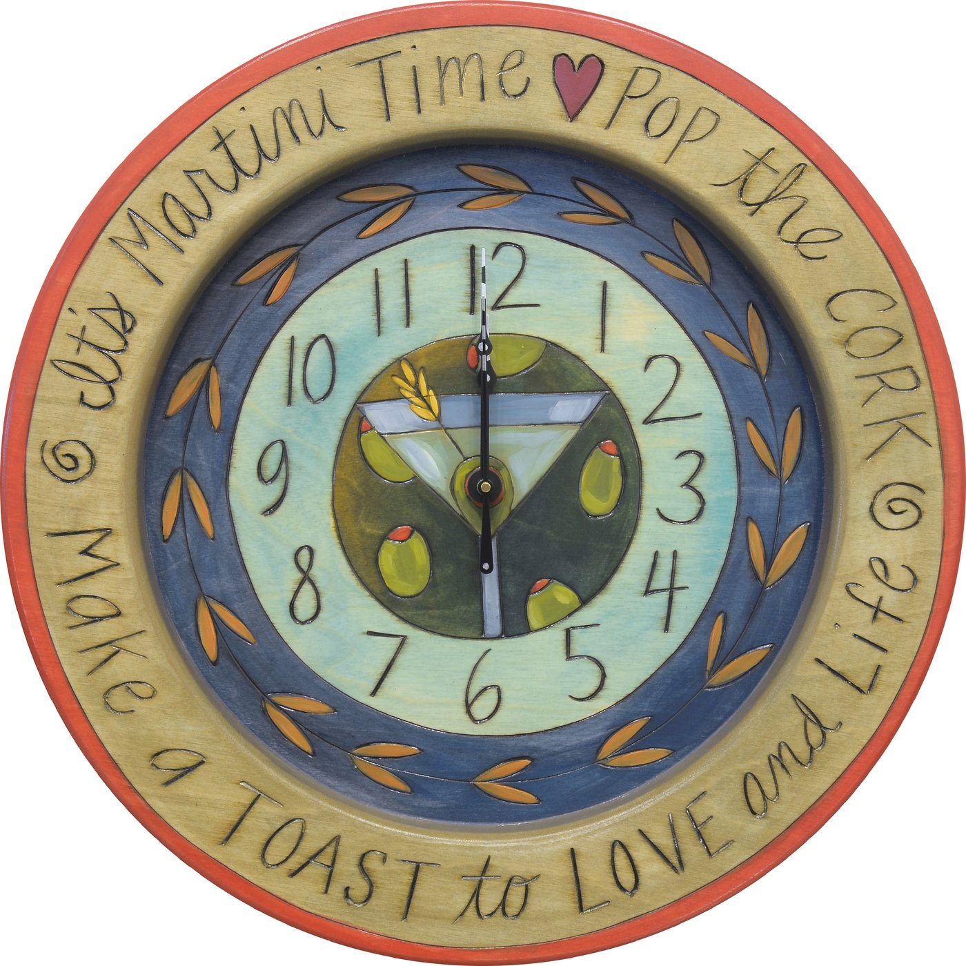 Round Wall Clock 14"-Martini Time