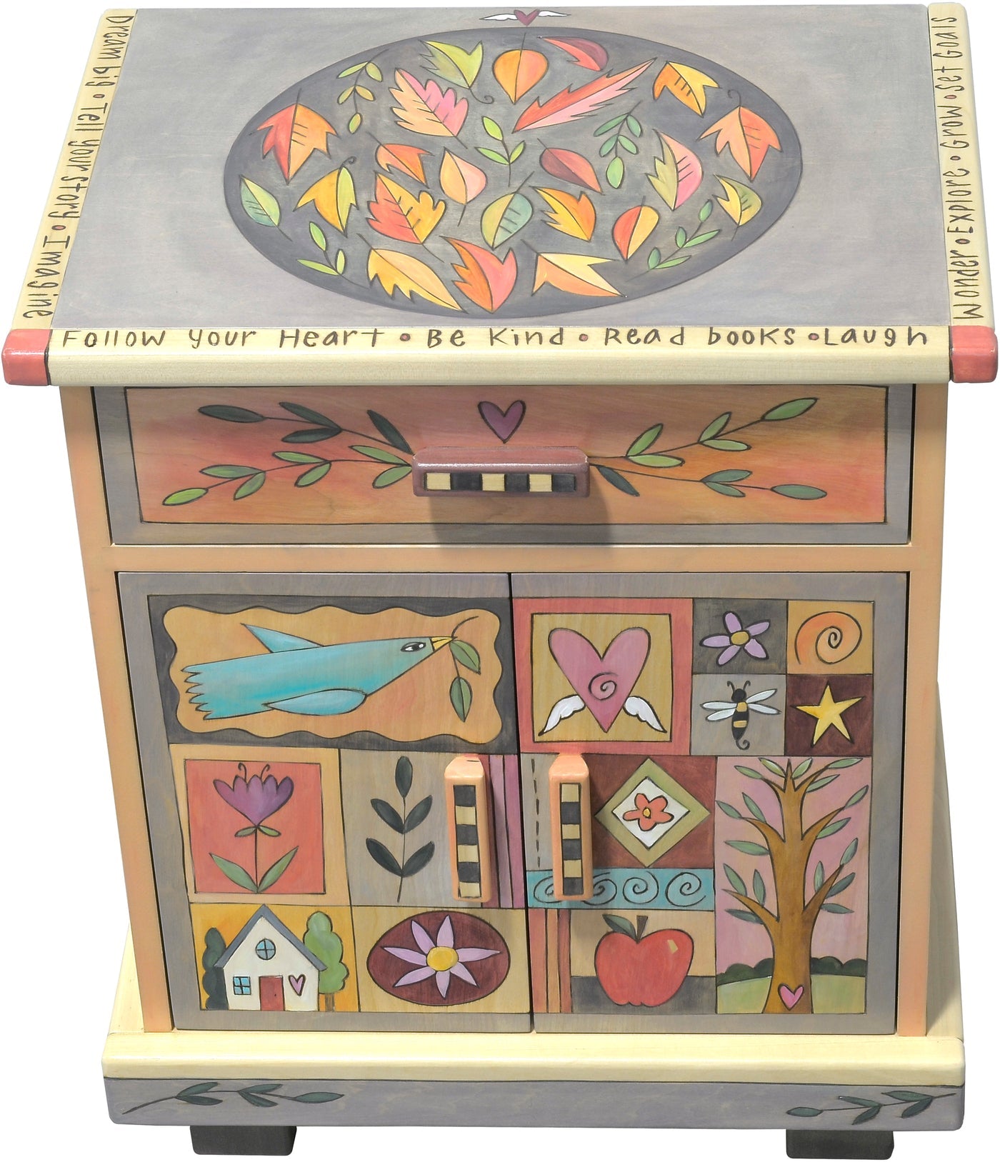 Nightstand Cabinet-Crazy Quilt