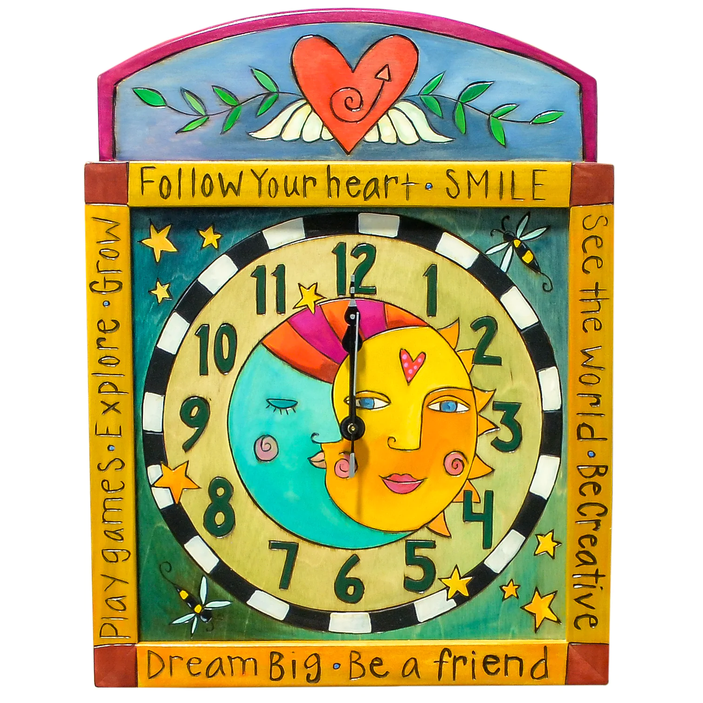 Square Clock-Sun & Moon