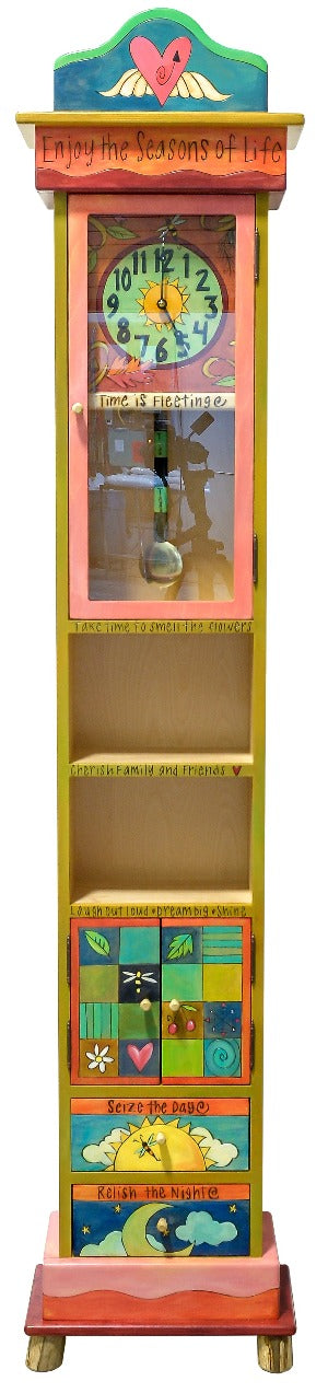 Grandfather Clock-Crazy Quilt