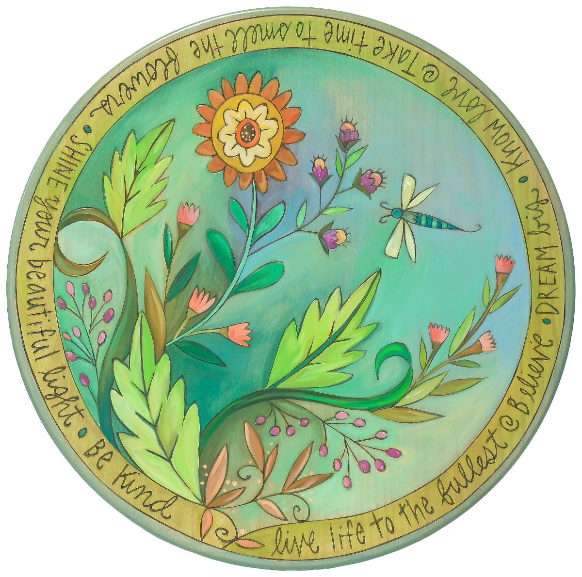 Round End Table-Cool Floral