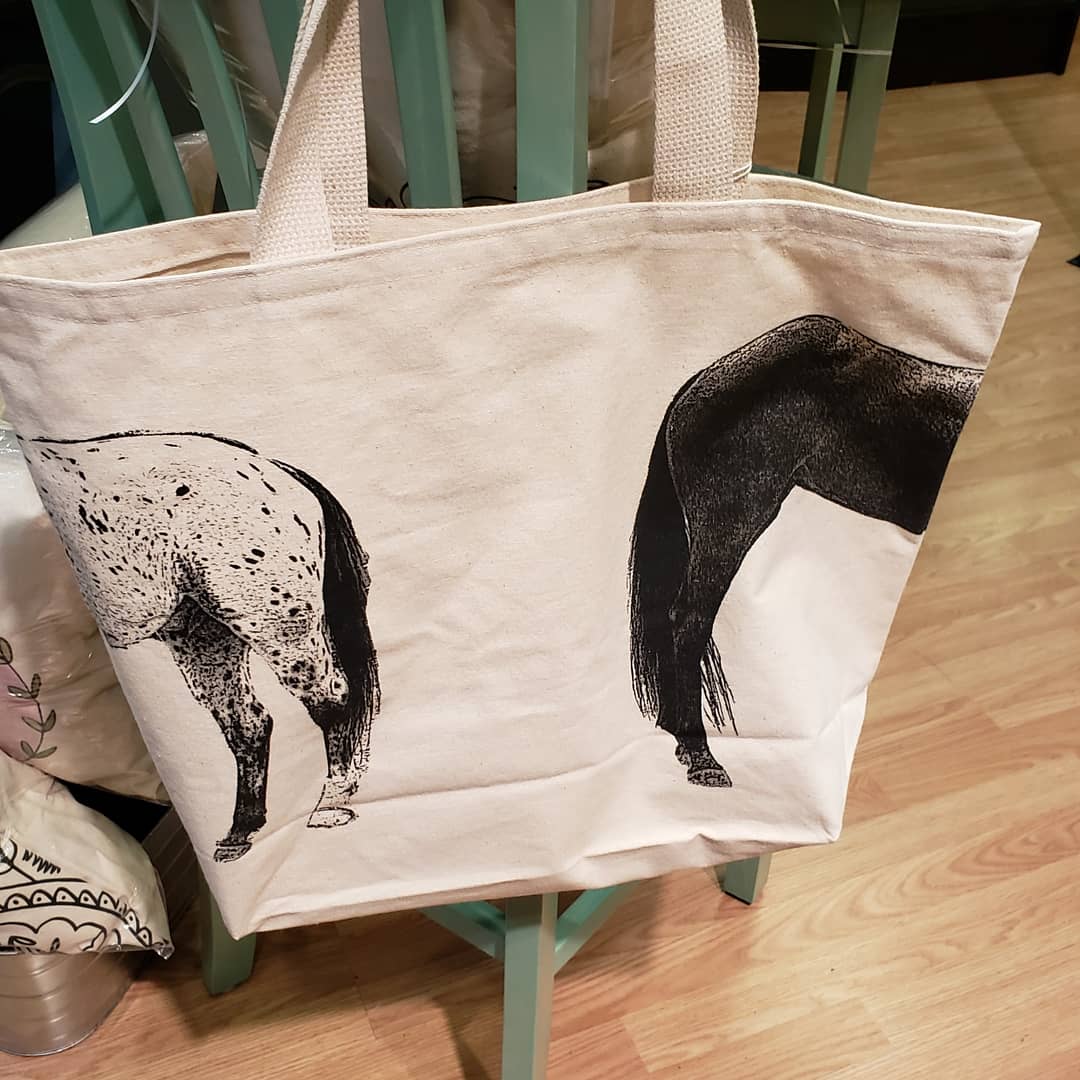 Kissing Horses Tote Bag