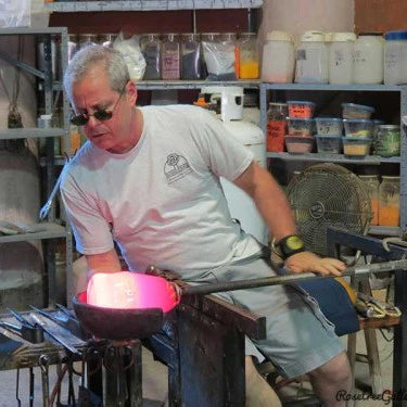 Optic Heart Glass Bowl-Pink/White