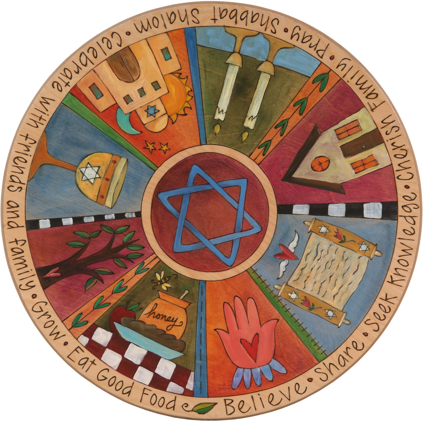 Lazy Susan 20"-Shabbat Shalom (11578)