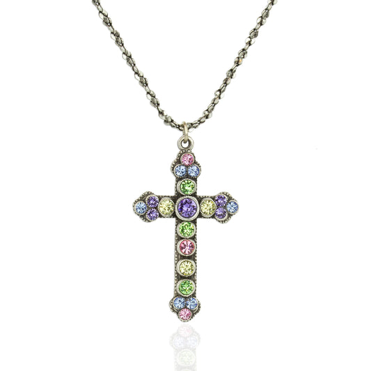 Acacia Crystal Cross Necklace