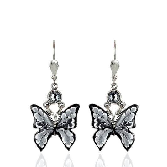 Black & White Butterfly Earrings