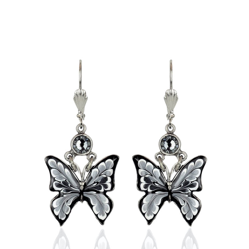Black & White Butterfly Earrings