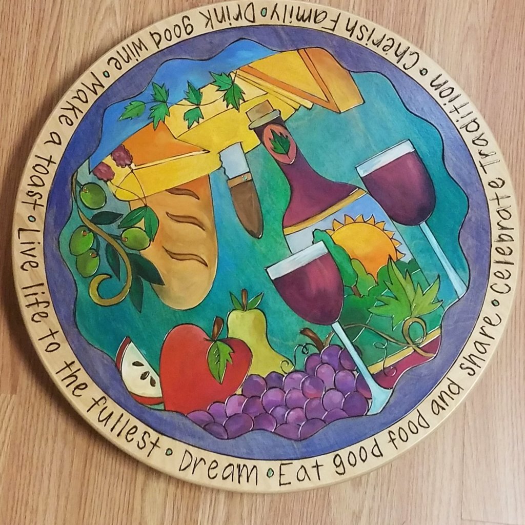 Lazy Susan 20"-Food & Wine (Bright)