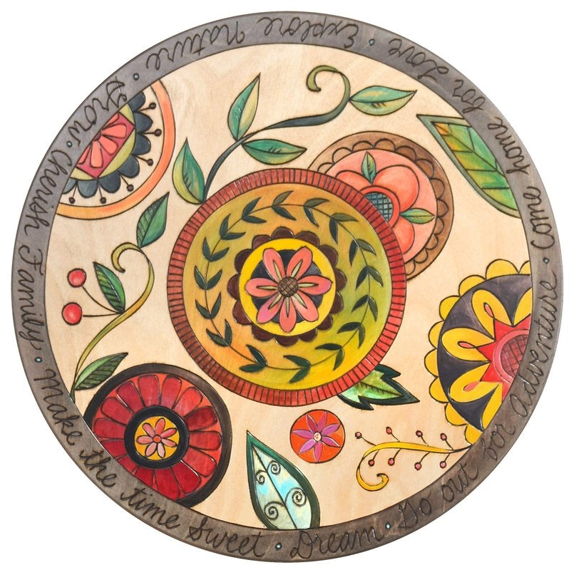 Lazy Susan 20"-Contemporary Floral Medallion