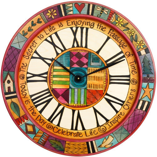 Round Wall Clock 24"-Patchwork