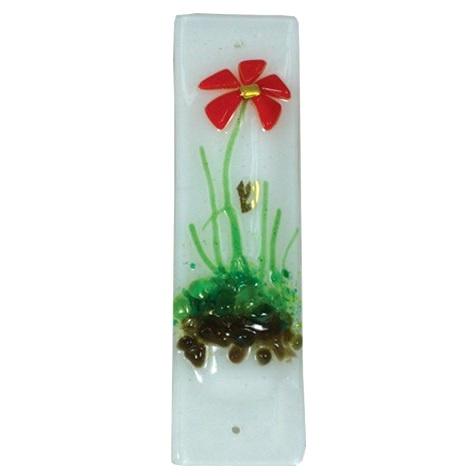 Red Flower Mezuzah