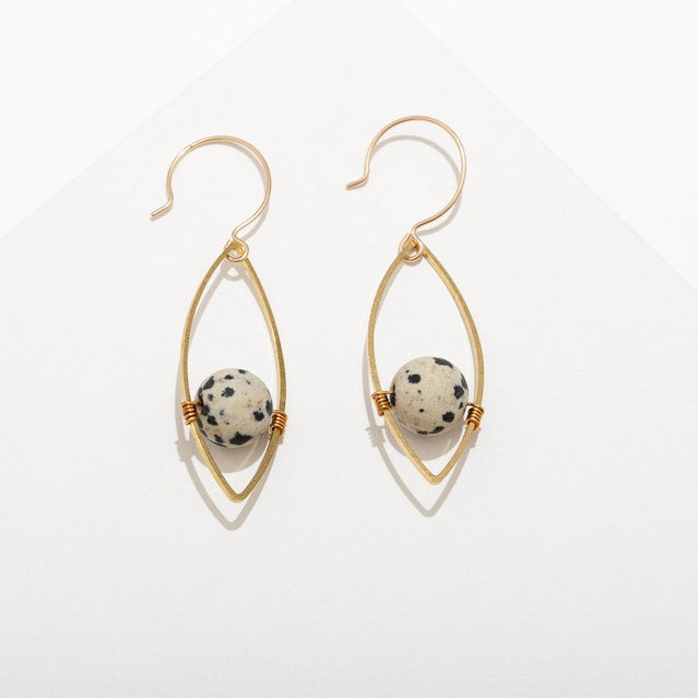 Georgia Earrings-Dalmation Jasper