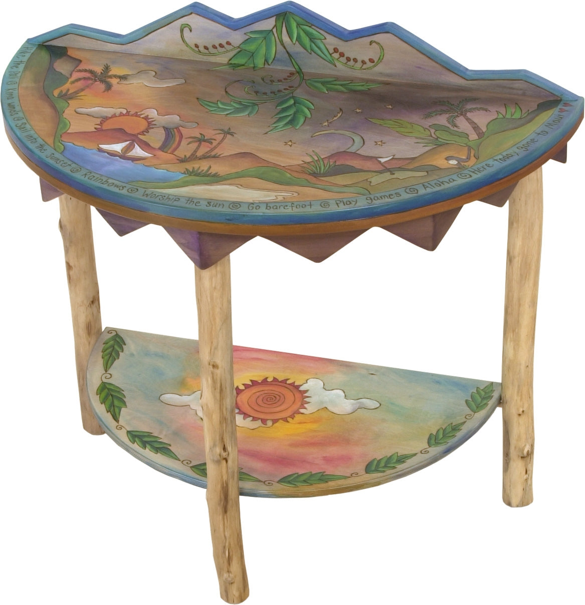 Half Round Table-Tropical Landscape