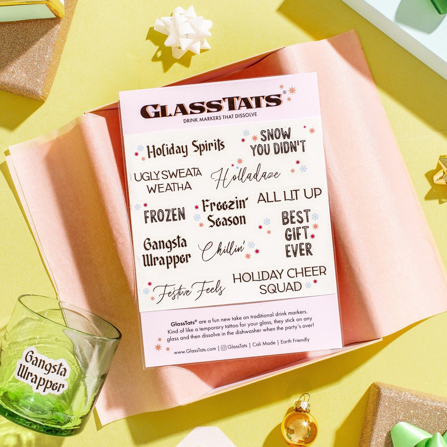 Holiday GlassTats Drink Markers