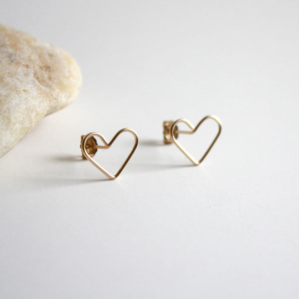 Gold Heart Earrings