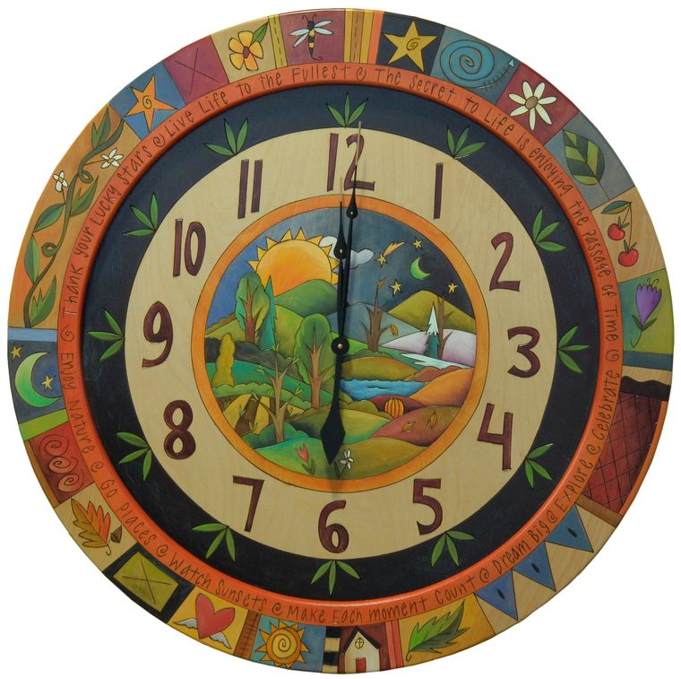Round Wall Clock 36"-Landscape & Icons