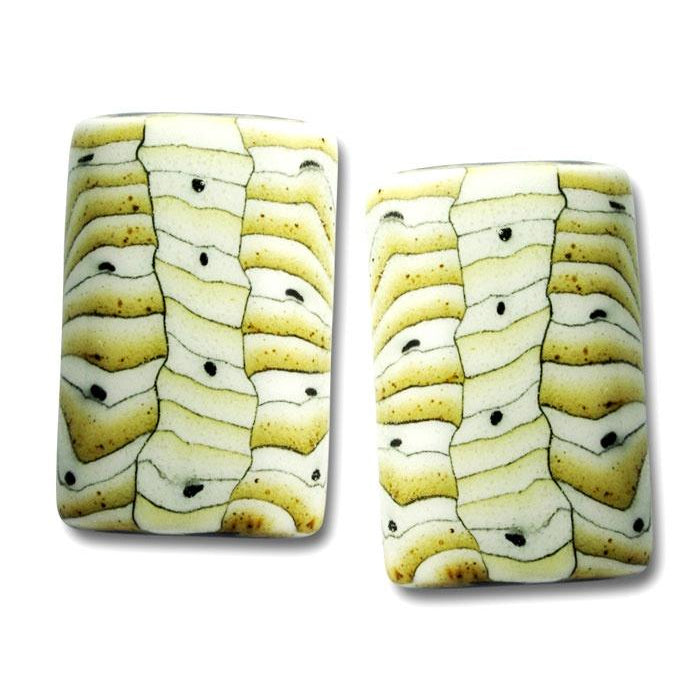 Porcelain Rectangular Earrings-Mojave