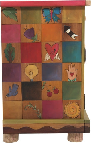 Nightstand Cabinet-Winged Heart