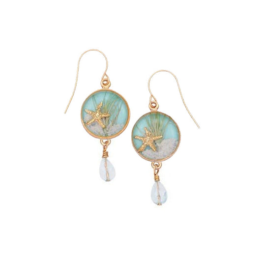Sand Dune Earrings-Gold, Round Drop