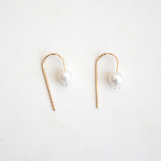 Threader Earrings-Pearl
