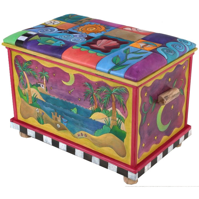 Chest with Leather Top-Tropical