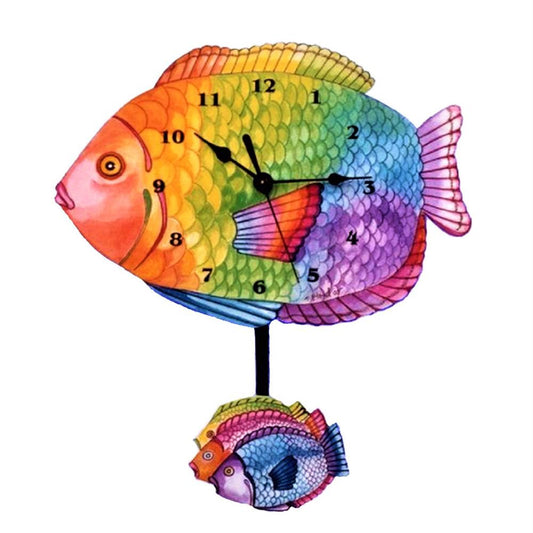 Tropical Fish Clock with Pendulum