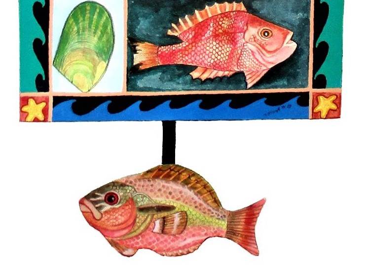 Sea Life Clock with Fish Pendulum