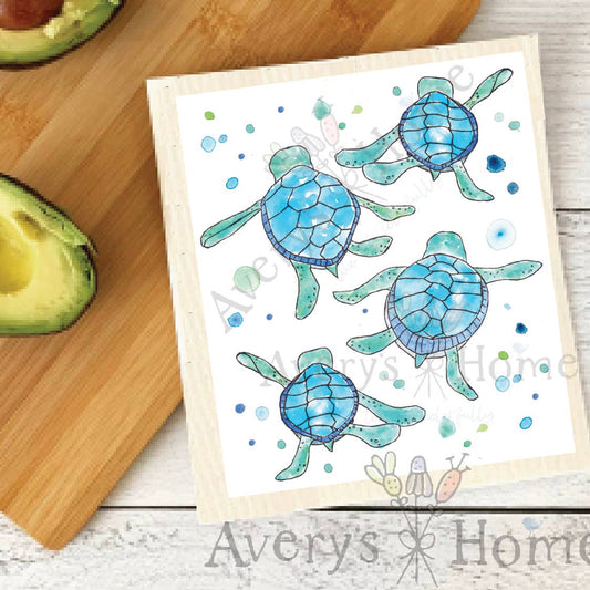 Swedish Dishcloth-Baby Sea Turtles