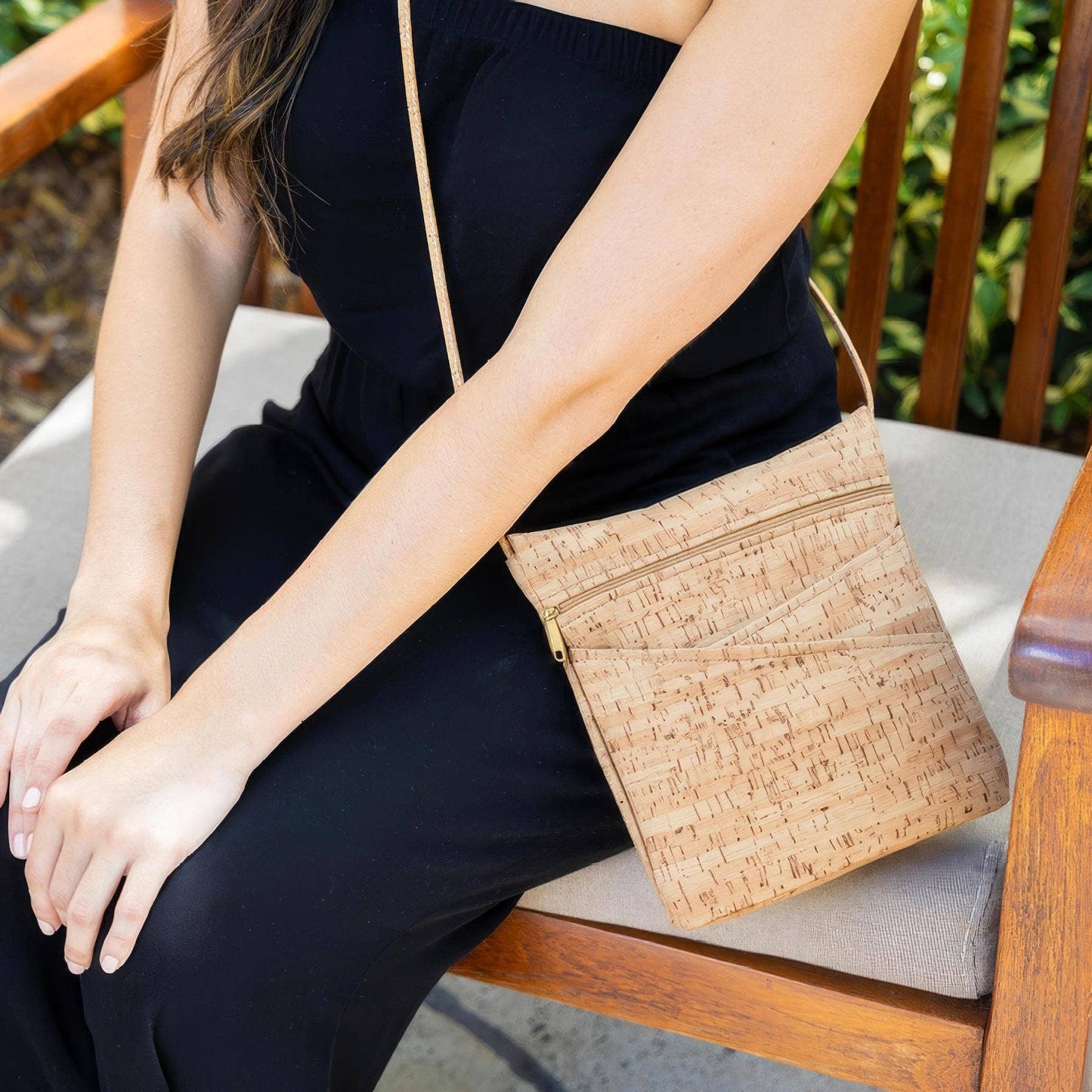 Cork Crisscross Pocket Crossbody Bag