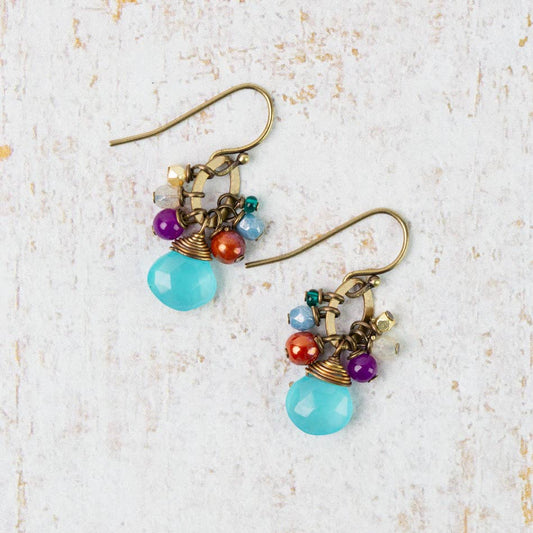 Mardi Gras Chalcedony Earrings