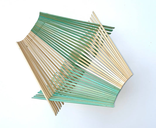 Folding Chopstick Basket-Large Natural/Seafoam