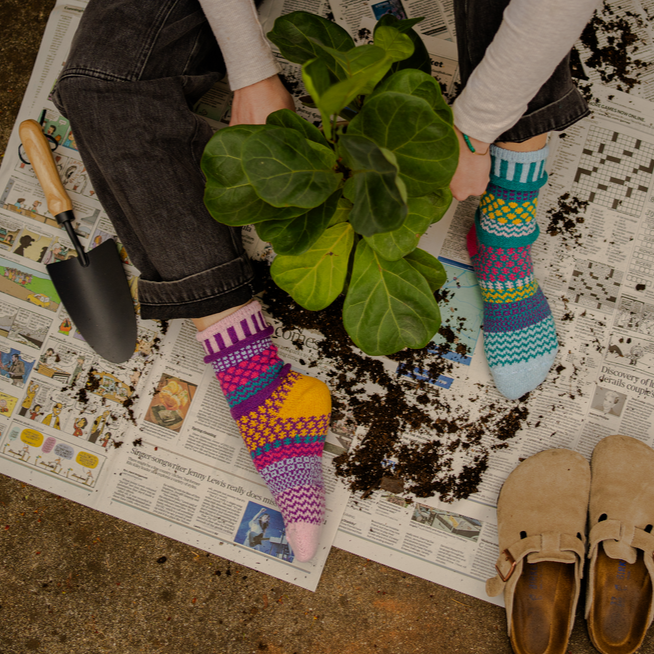 Mismatched Crew Socks-Petunia