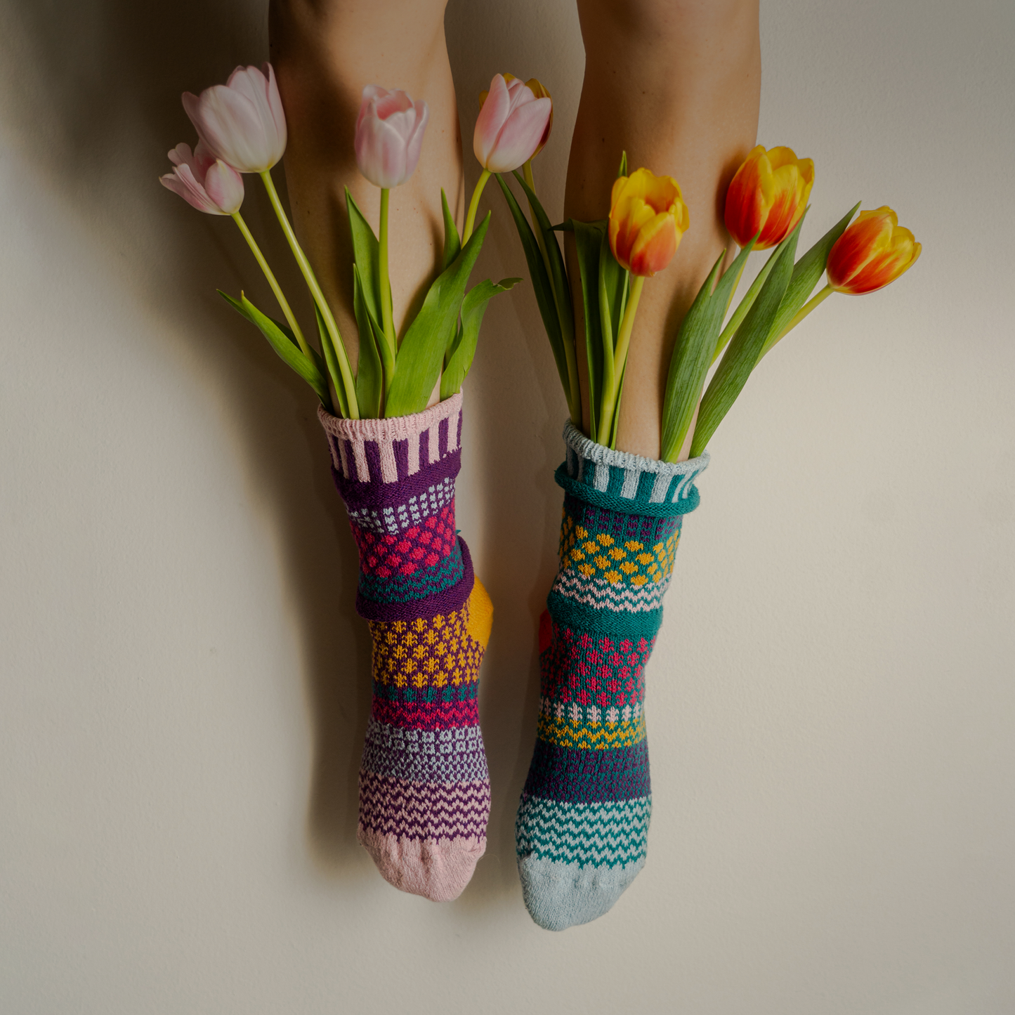 Mismatched Crew Socks-Petunia